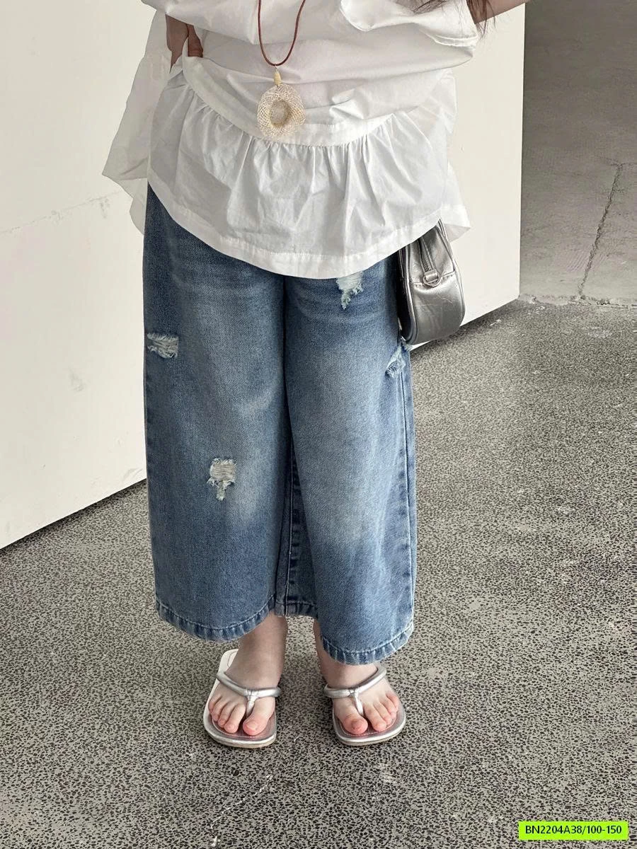 JEANS SUÔNG RÁCH GỐI YUKIDS