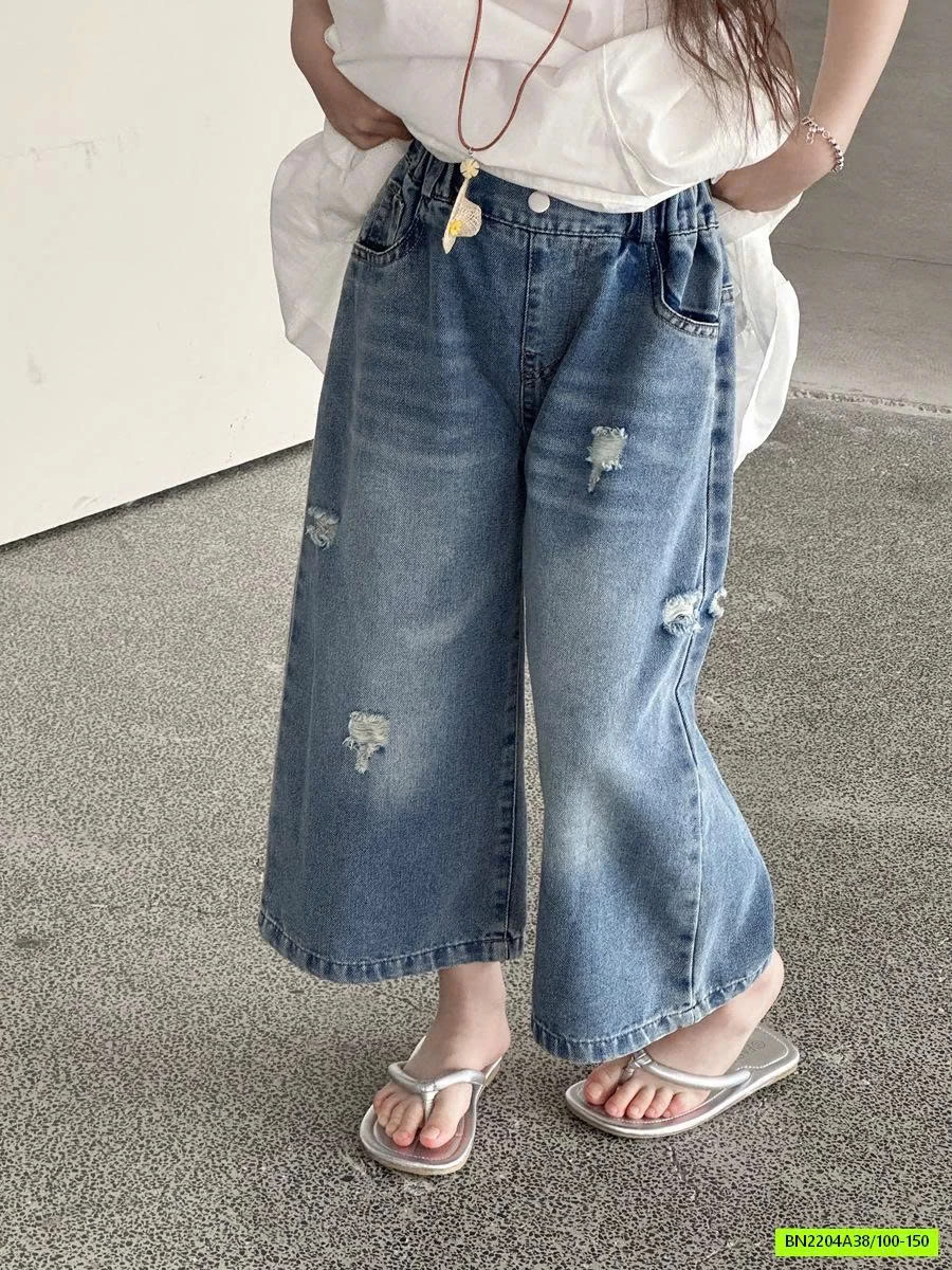 JEANS SUÔNG RÁCH GỐI YUKIDS