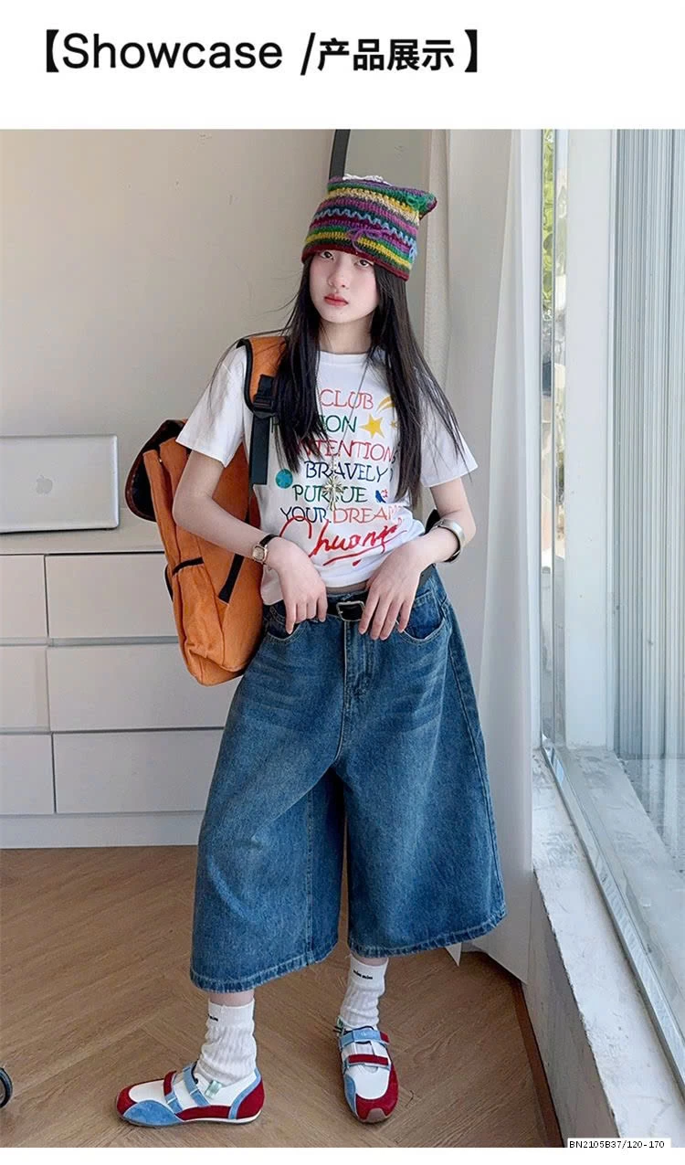 ÁO THUN CHỮ MIX QUẦN NGỐ JEAN ỐNG RỘNG