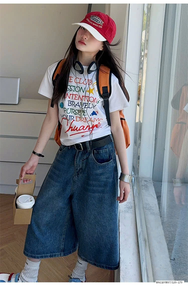 ÁO THUN CHỮ MIX QUẦN NGỐ JEAN ỐNG RỘNG