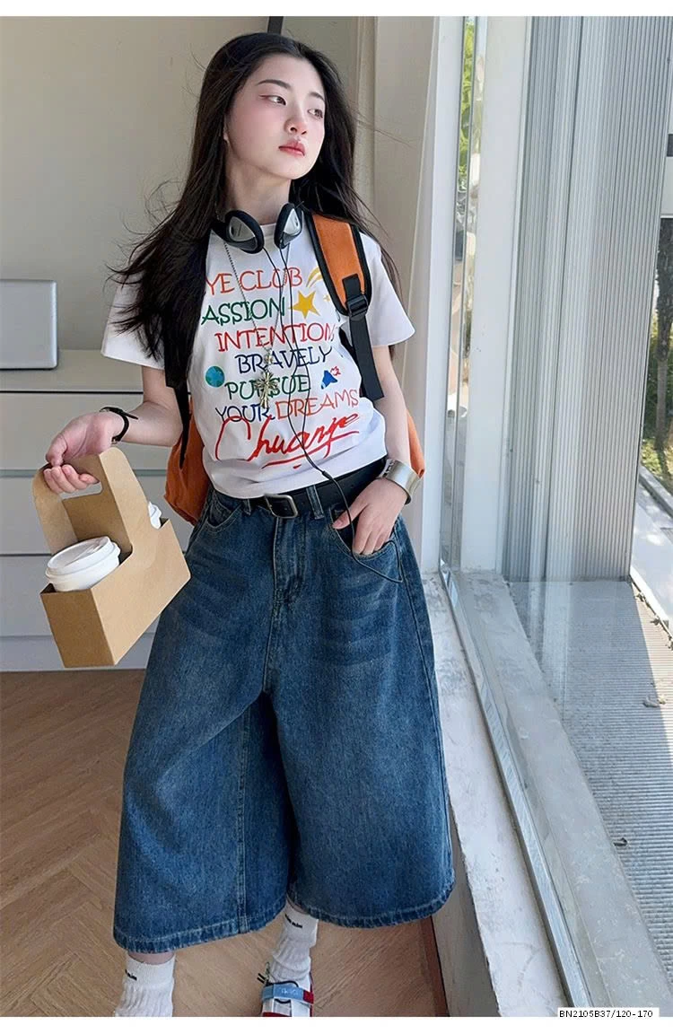 ÁO THUN CHỮ MIX QUẦN NGỐ JEAN ỐNG RỘNG