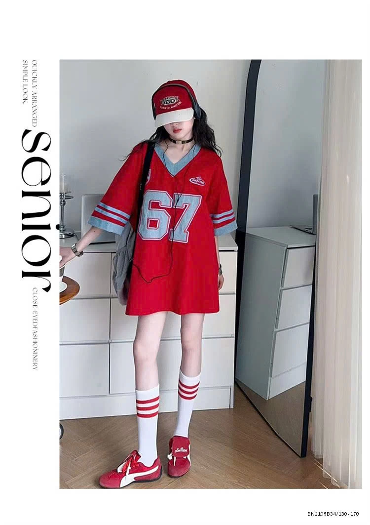 ÁO THUN SỐ 67 PHỐI DENIM