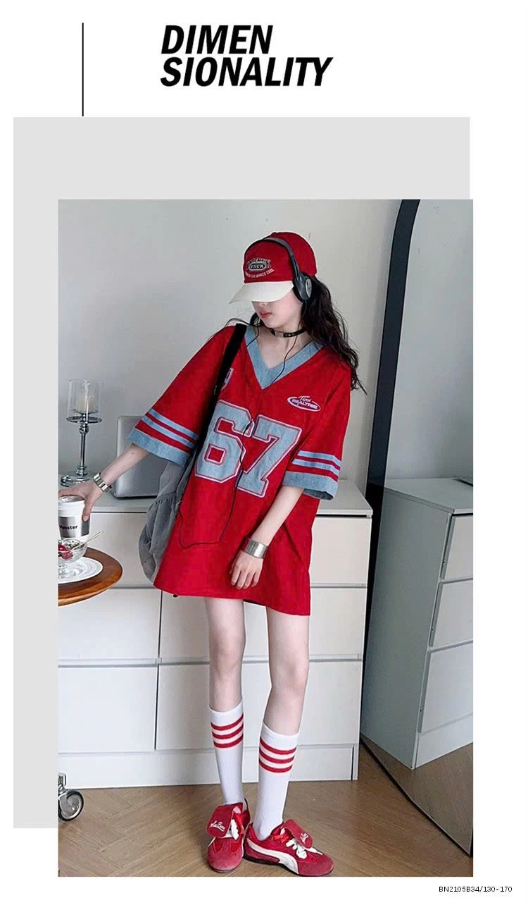 ÁO THUN SỐ 67 PHỐI DENIM