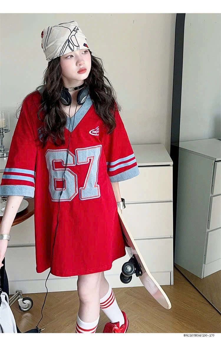 ÁO THUN SỐ 67 PHỐI DENIM