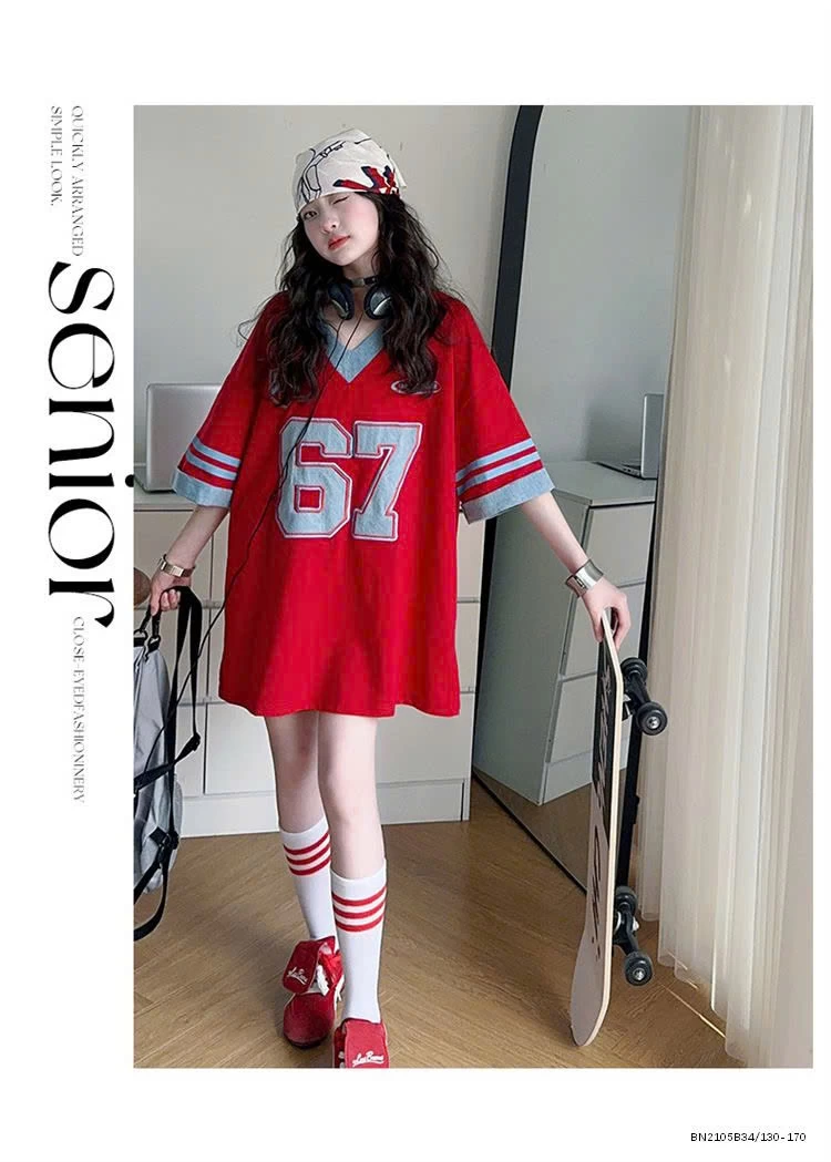 ÁO THUN SỐ 67 PHỐI DENIM