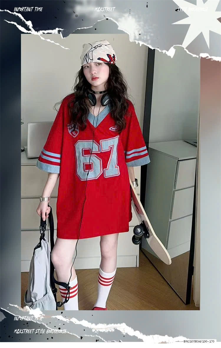 ÁO THUN SỐ 67 PHỐI DENIM