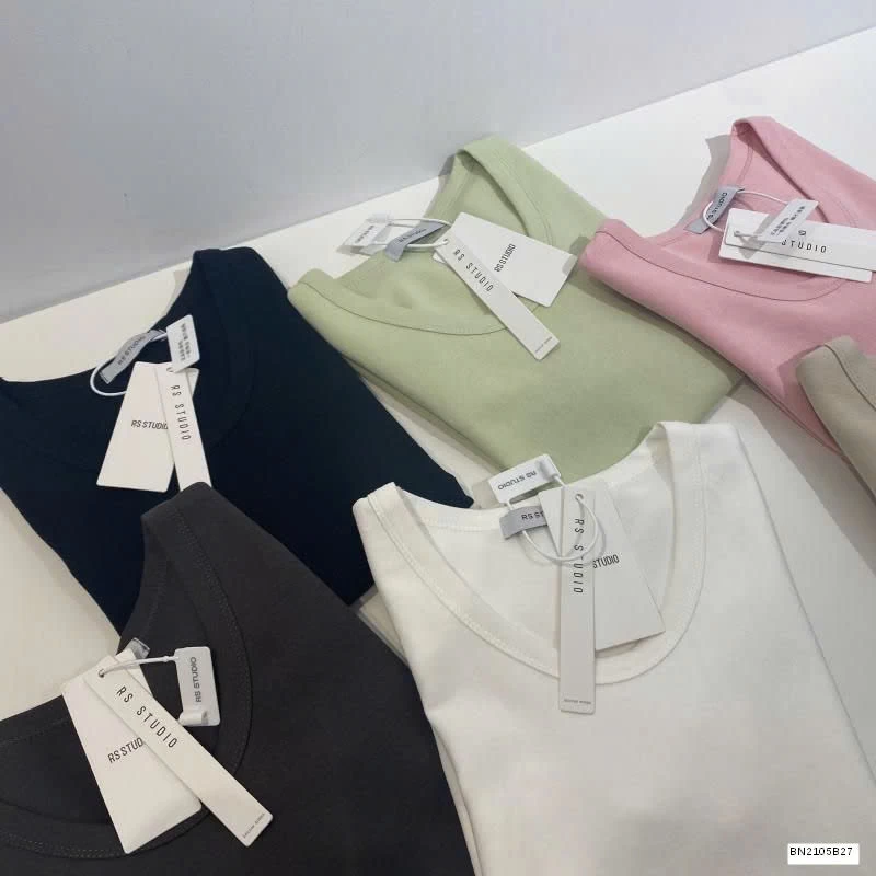 ÁO THUN CỘC TAY CỔ TRÒN NỮ