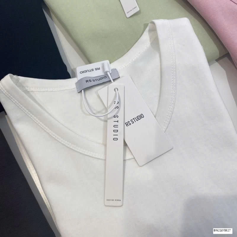 ÁO THUN CỘC TAY CỔ TRÒN NỮ