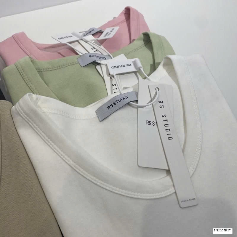 ÁO THUN CỘC TAY CỔ TRÒN NỮ