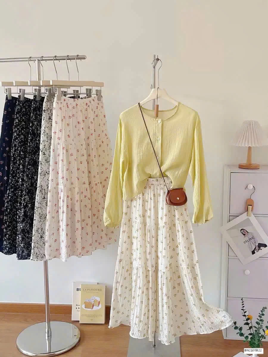 CHÂN VÁY HOA NHÍ DÁNG DÀI NỮ