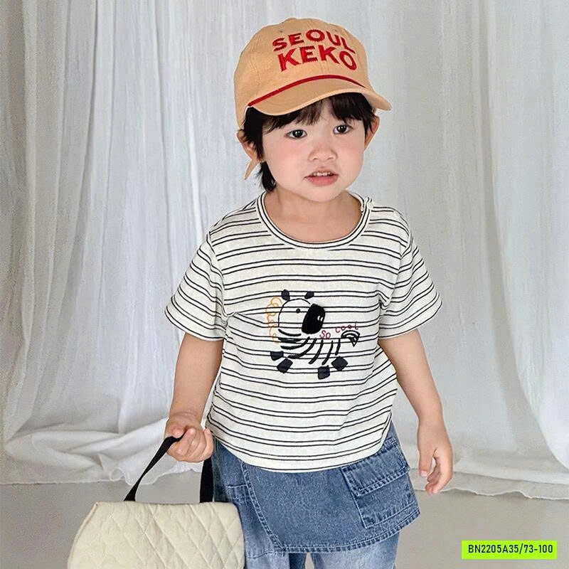 ÁO THUN KẺ MIX JEANS LỠ SZ NHÍ