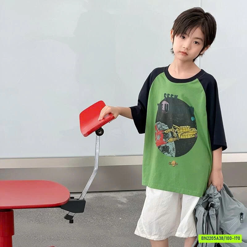 ÁO THUN PHỐI MÀU TAY 26B258 AMBB