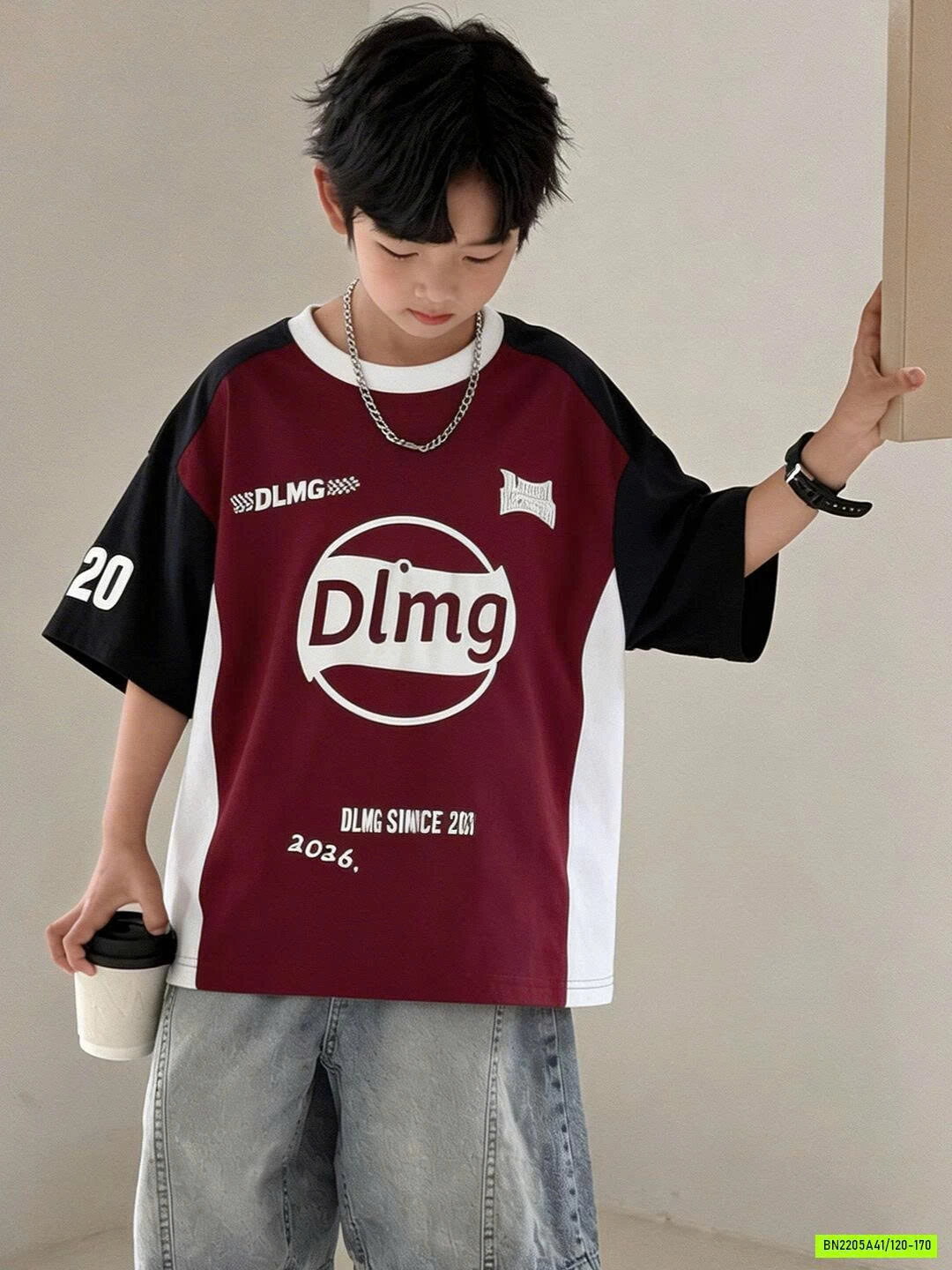 ÁO THUN ĐỎ PHỐI MÀU CHỮ NỔI SZ ĐẠI