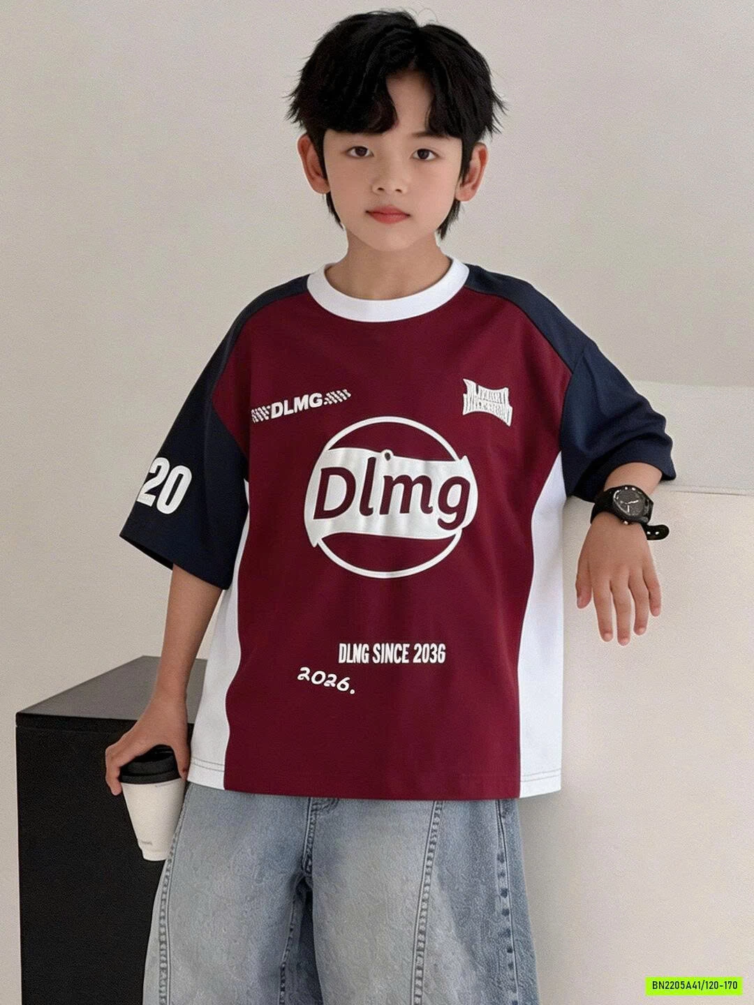 ÁO THUN ĐỎ PHỐI MÀU CHỮ NỔI SZ ĐẠI