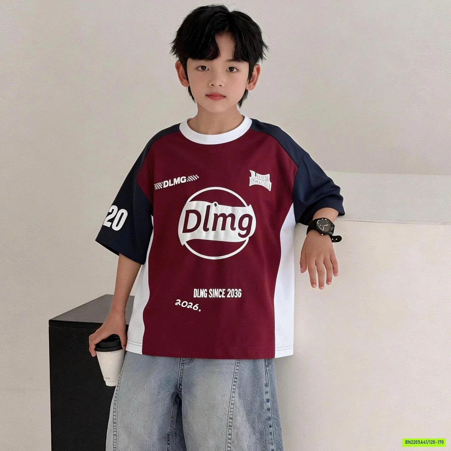 ÁO THUN ĐỎ PHỐI MÀU CHỮ NỔI SZ ĐẠI