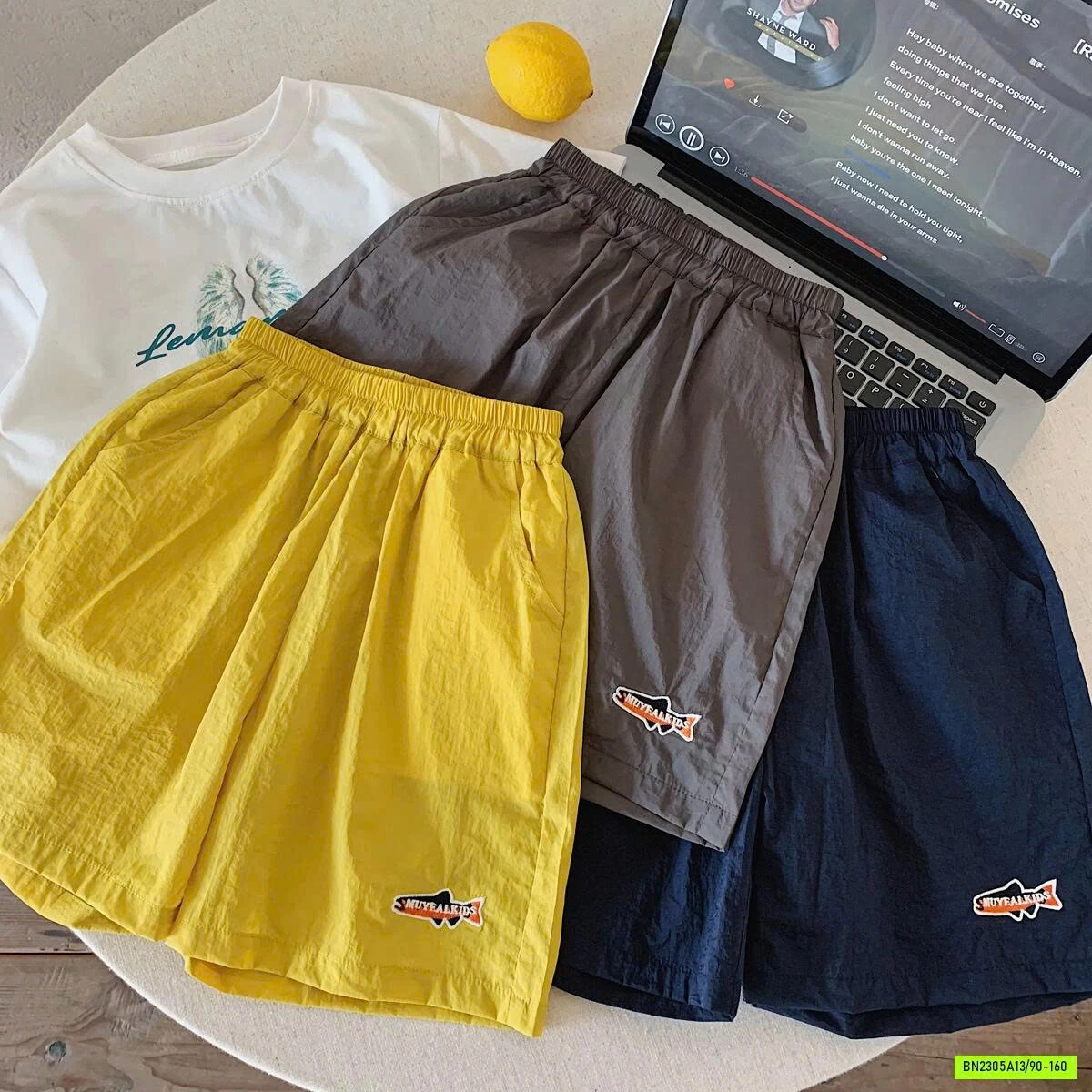 SHORT GIÓ TENCEL THÊU LOGO MUYE
