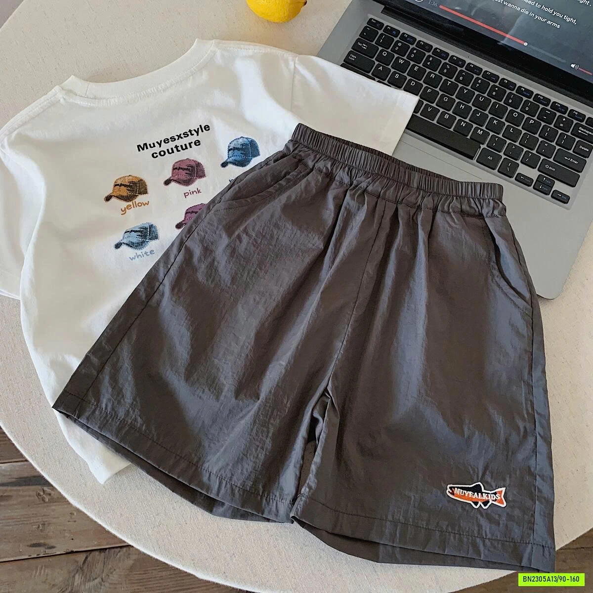 SHORT GIÓ TENCEL THÊU LOGO MUYE