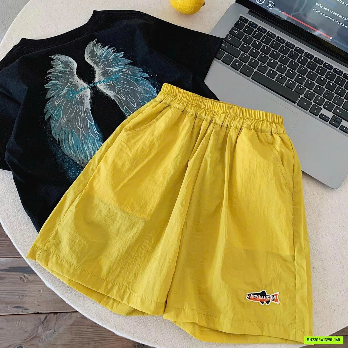 SHORT GIÓ TENCEL THÊU LOGO MUYE