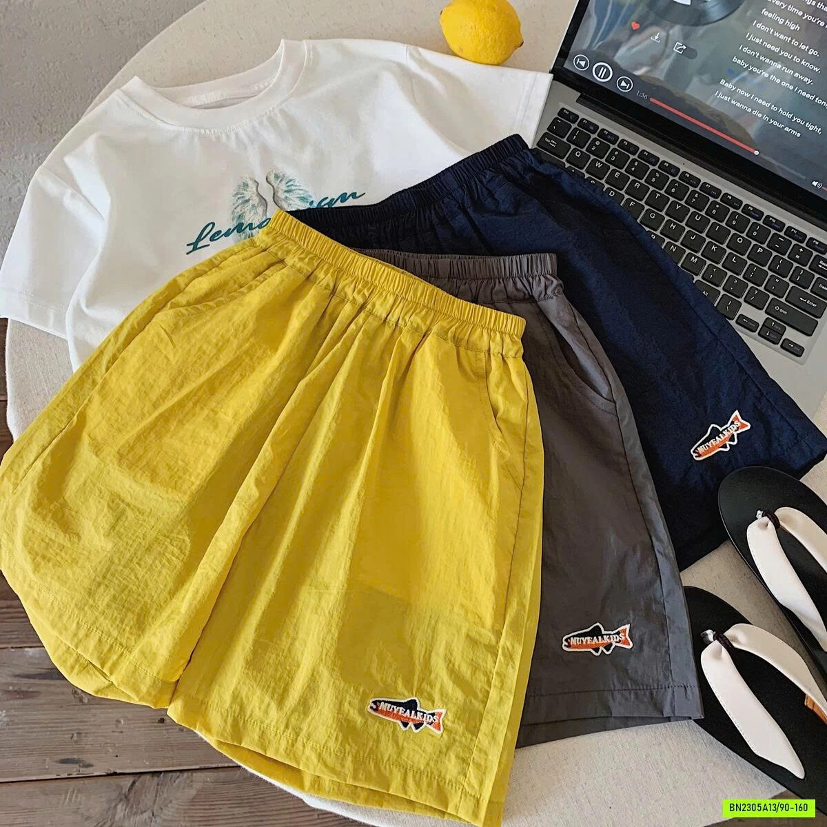 SHORT GIÓ TENCEL THÊU LOGO MUYE