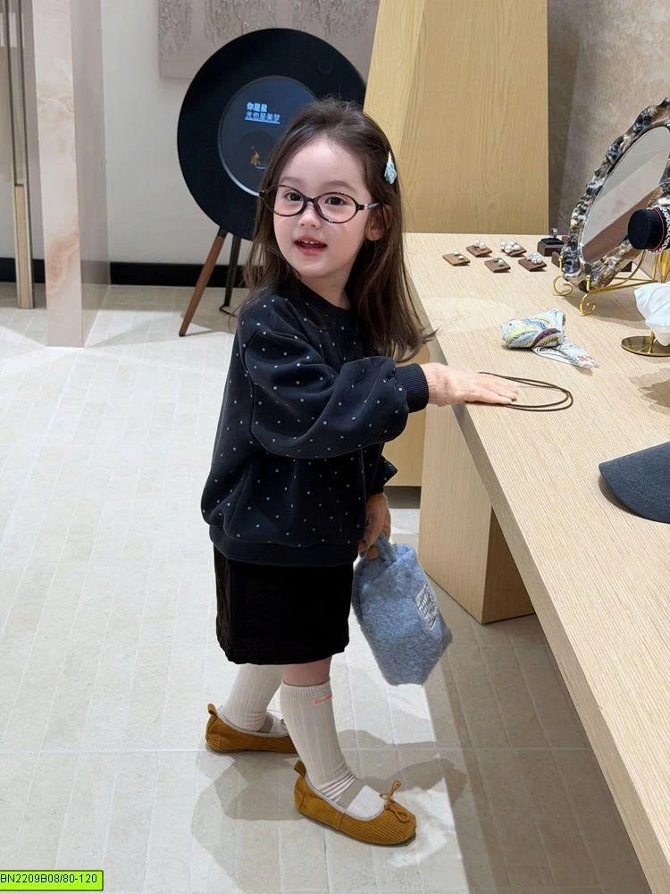 ÁO NỈ MÈO CHẤM BI S NHÍ