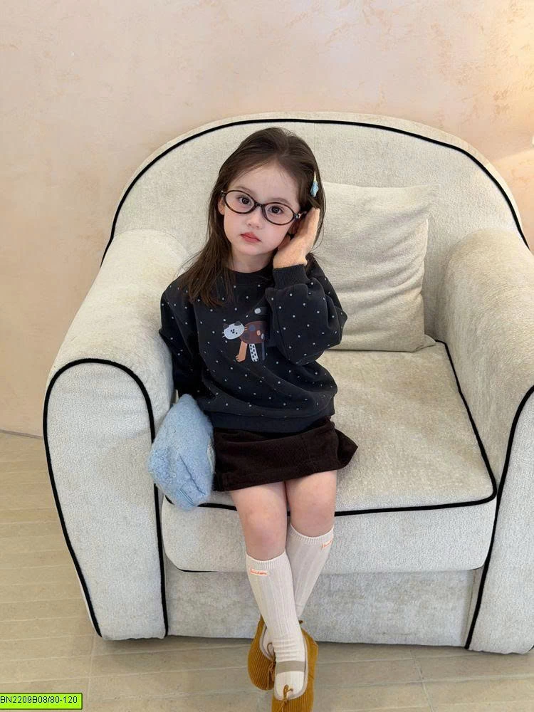 ÁO NỈ MÈO CHẤM BI S NHÍ