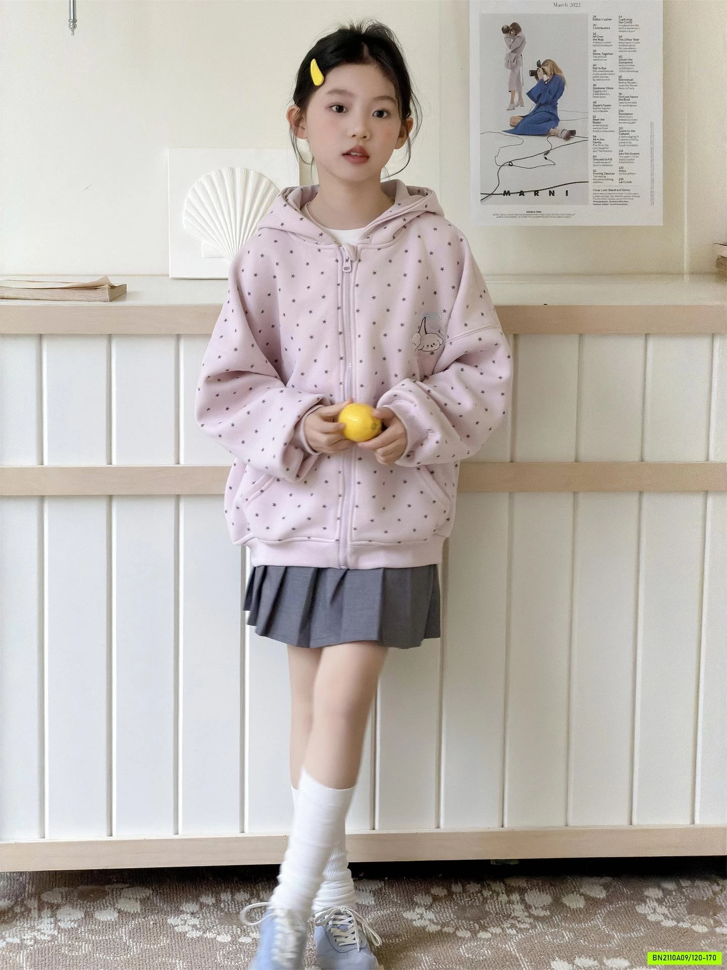 KHOÁC COTTON HỒNG CHẤM BI BÉ GÁI