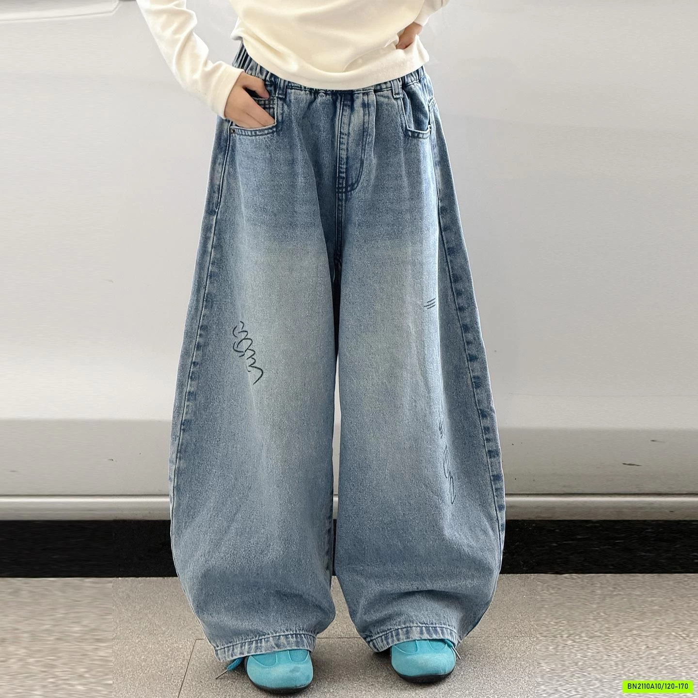 ÁO KHOÁC COTTON IN GẤU MIX JEANS SUÔNG SZ ĐẠI