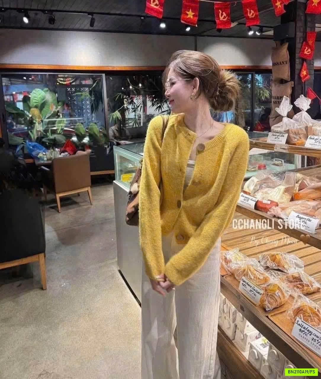 CARDIGAN LEN VÀNG