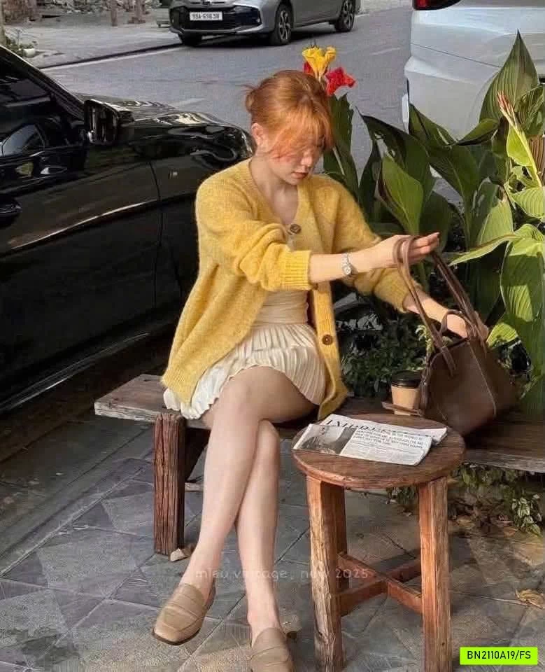 CARDIGAN LEN VÀNG