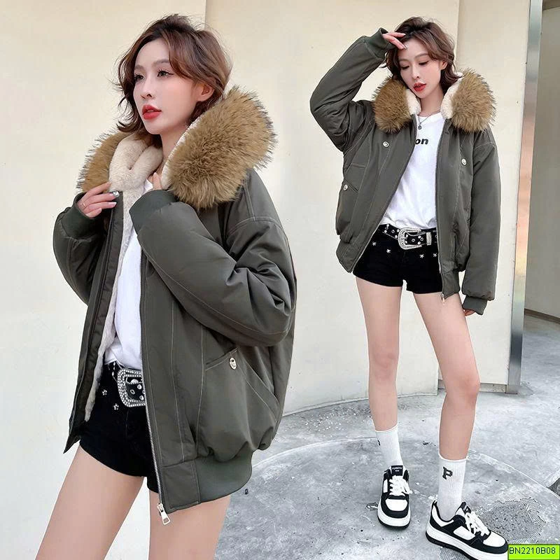 ÁO BOMBER CHỈ NỔI LÓT LÔNG CỪU MÙA ĐÔNG