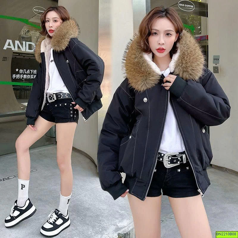 ÁO BOMBER CHỈ NỔI LÓT LÔNG CỪU MÙA ĐÔNG