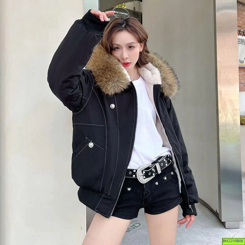 ÁO BOMBER CHỈ NỔI LÓT LÔNG CỪU MÙA ĐÔNG