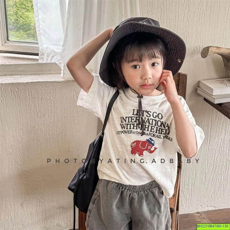 ( ADBABY ) ÁO THUN TRẮNG CON VOI