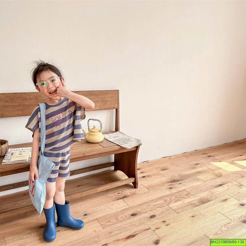 ( ADBABY ) BỘ THUN DỆT HẠT NA KẺ NGANG