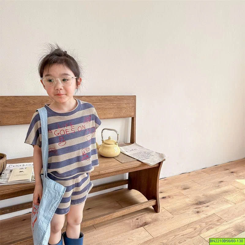 ( ADBABY ) BỘ THUN DỆT HẠT NA KẺ NGANG