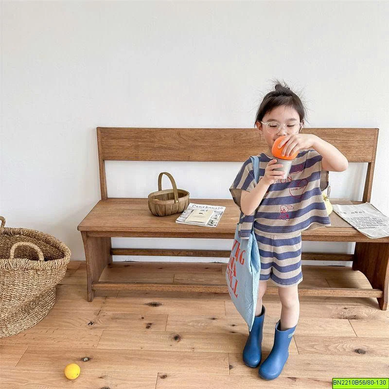 ( ADBABY ) BỘ THUN DỆT HẠT NA KẺ NGANG