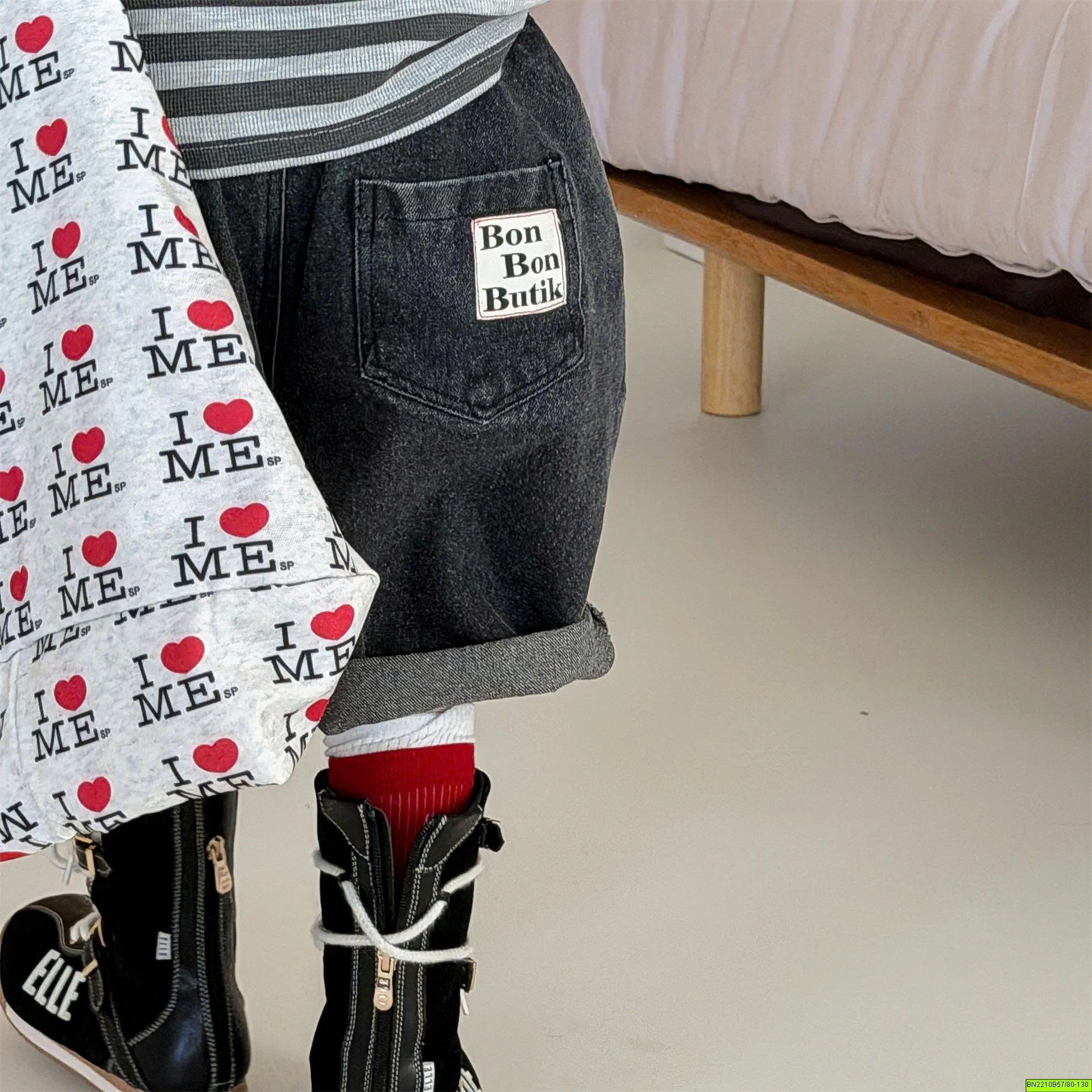 ( ADBABY ) QUẦN JEAN LỬNG MÁC CHỮ BONBON