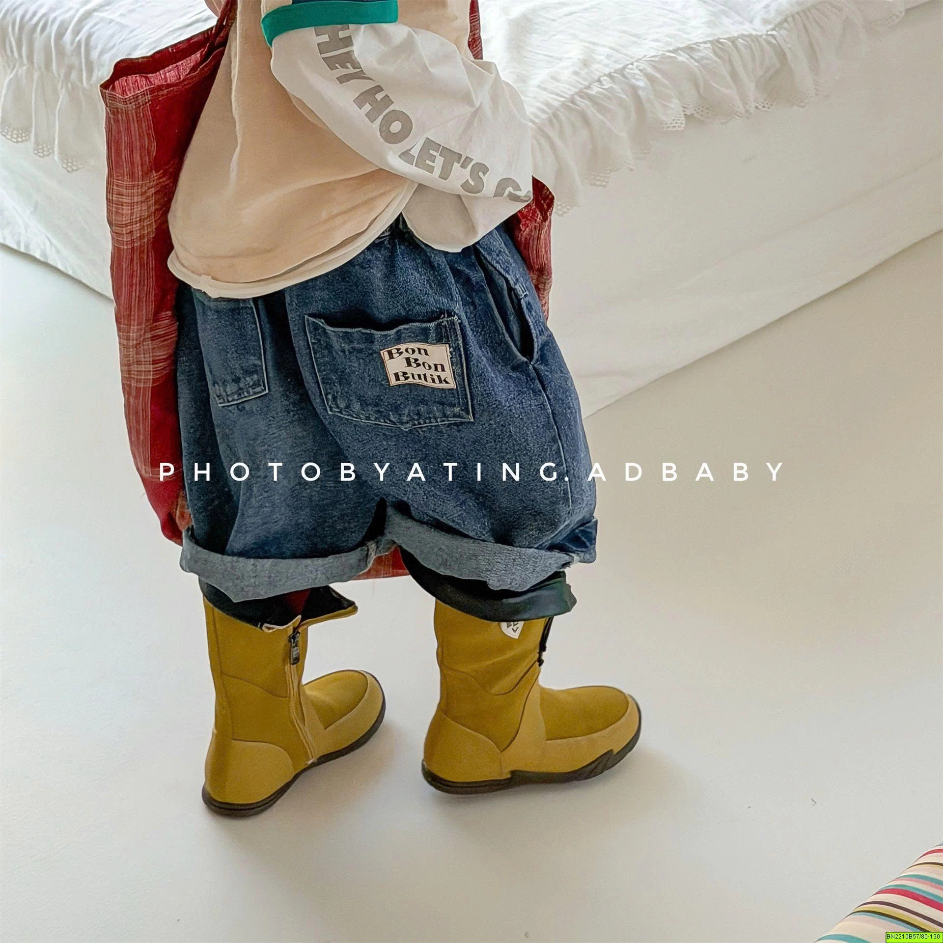 ( ADBABY ) QUẦN JEAN LỬNG MÁC CHỮ BONBON