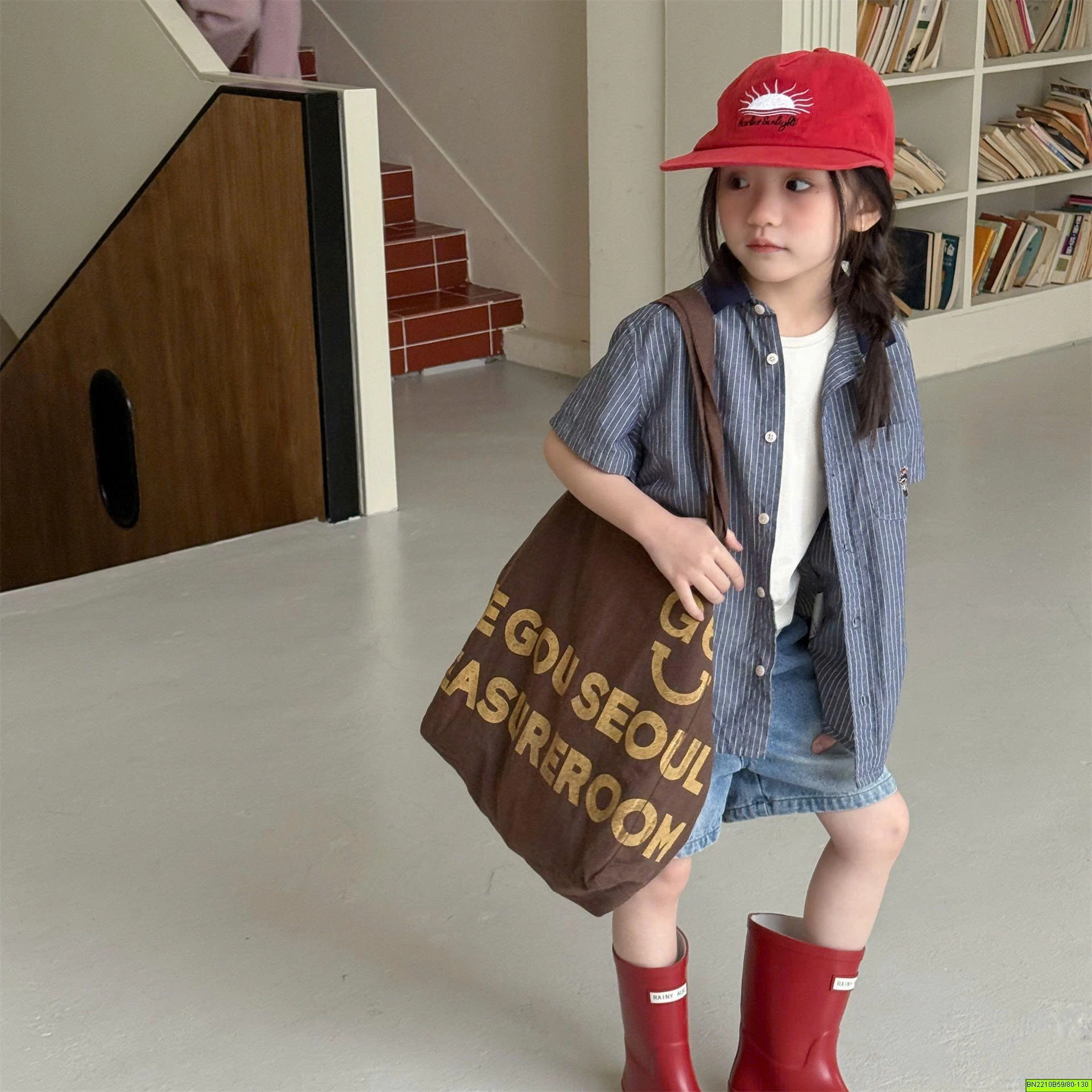 ( ADBABY ) ÁO  SƠ MI PHỐI CỔ TÚI GẤU