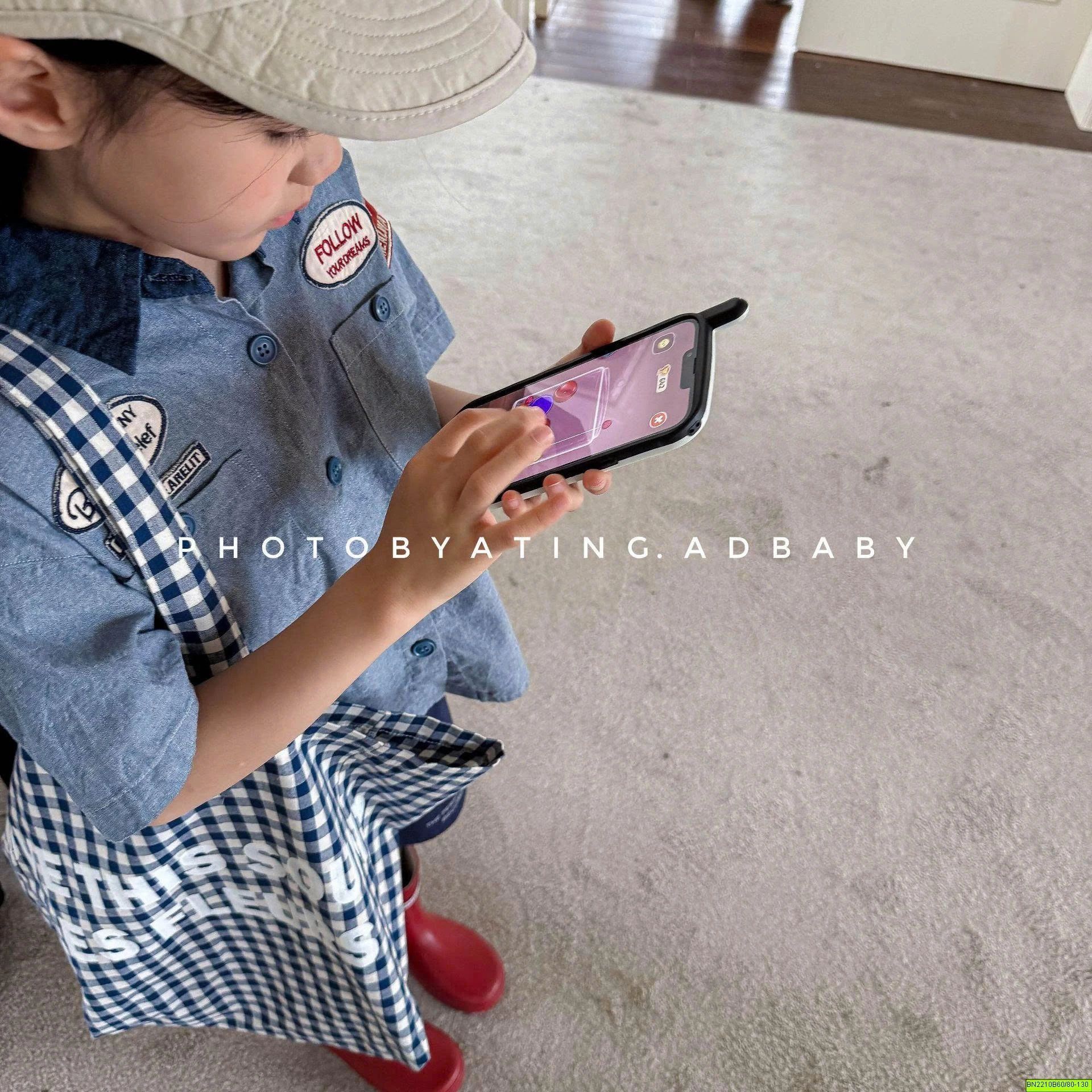 ( ADBABY ) ÁO  SƠ MI PHỐI CỔ MẠC NGỰC