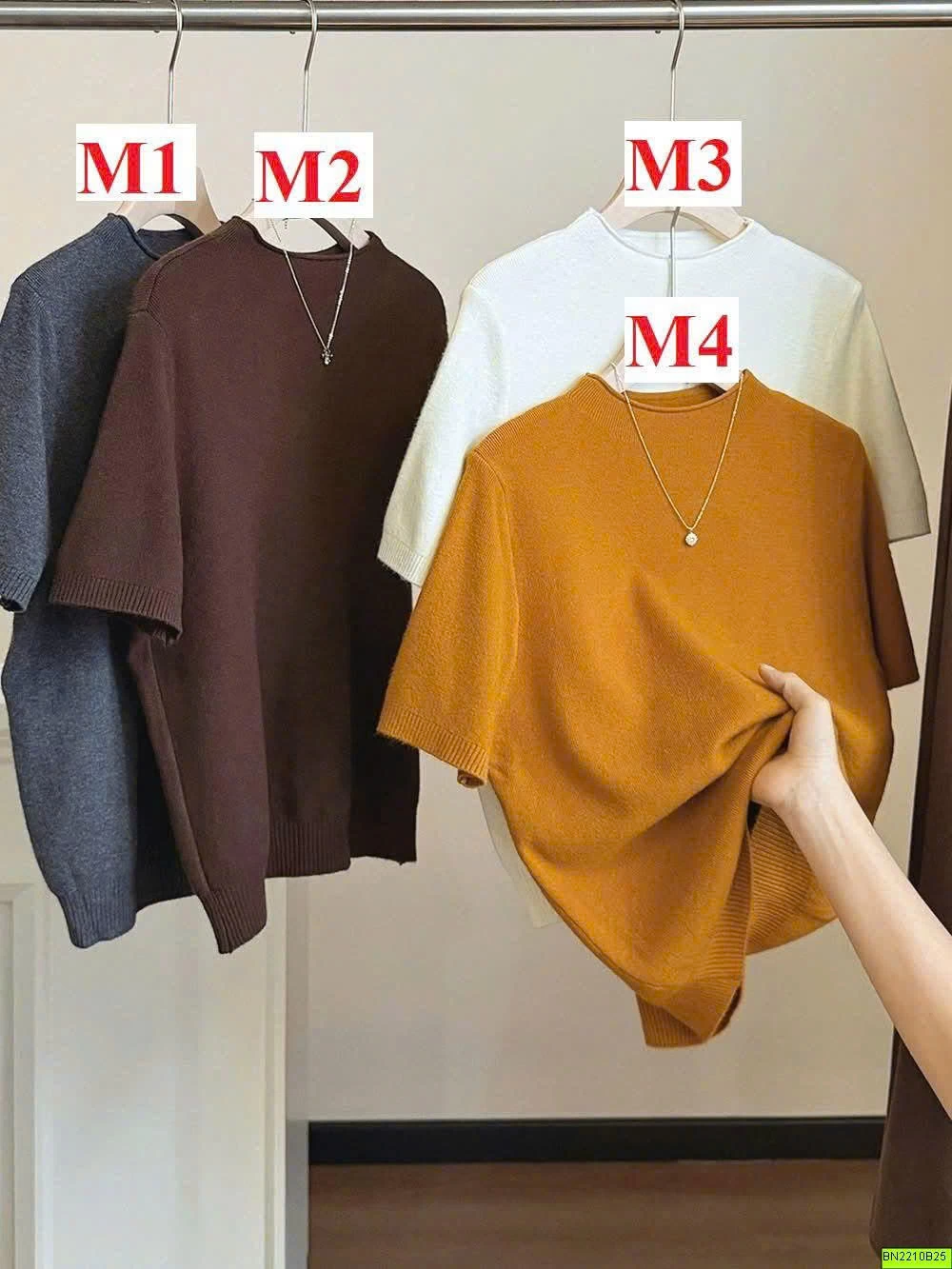 ÁO LEN CỔ TRÒN TAY NGẮN BASIC ANNA