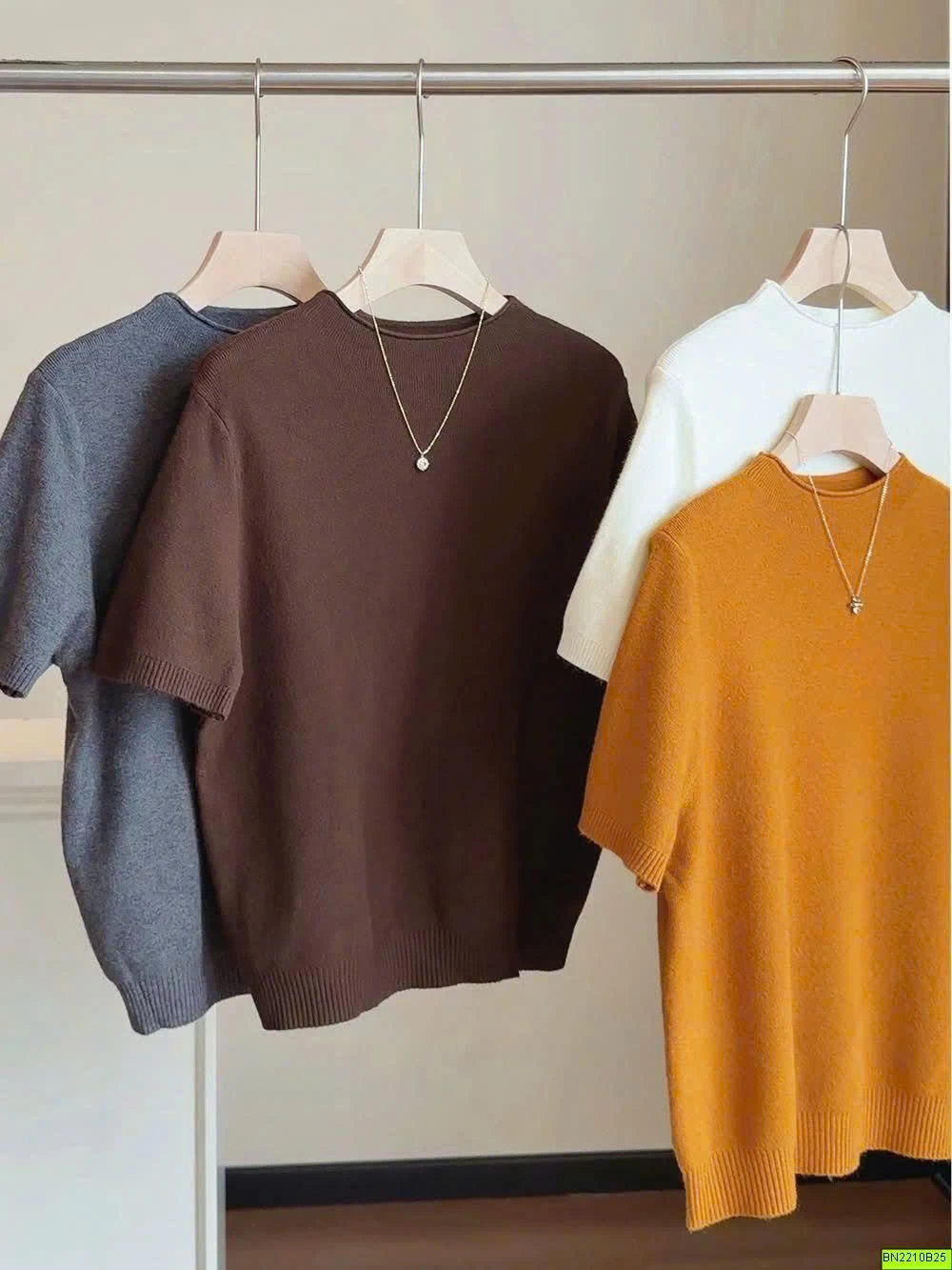 ÁO LEN CỔ TRÒN TAY NGẮN BASIC ANNA