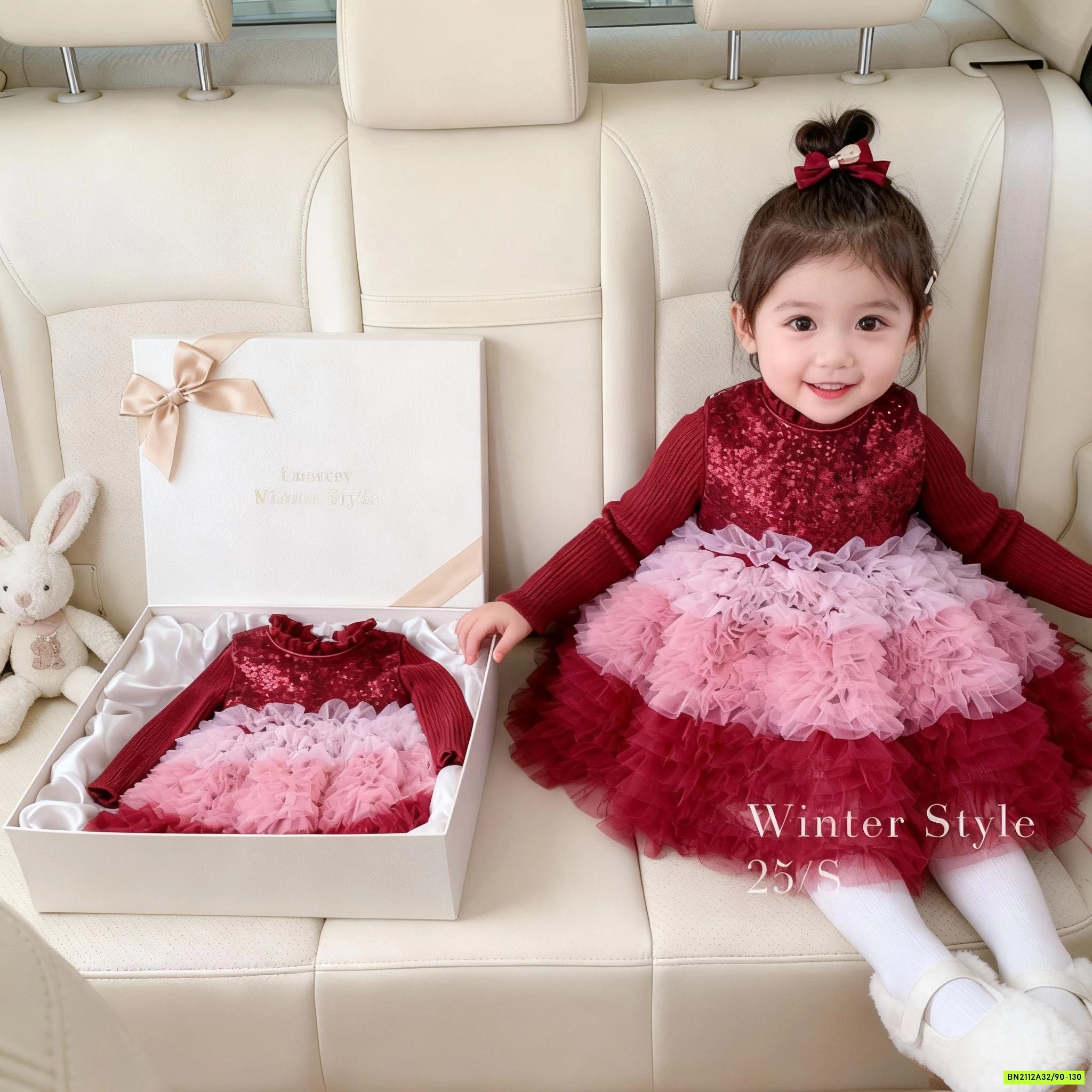 SÉT VÁY LÔNG THỎ CARO ĐỎ LÓT NHUNG