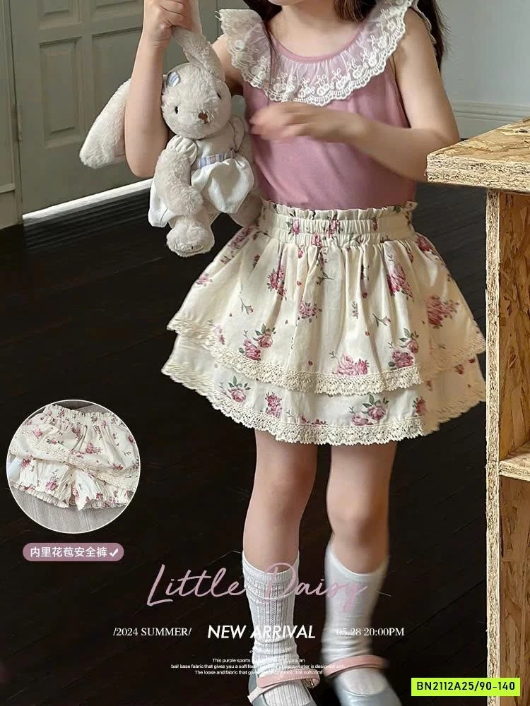 SÉT ÁO HỒNG MIX QUẦN VÁY HOA