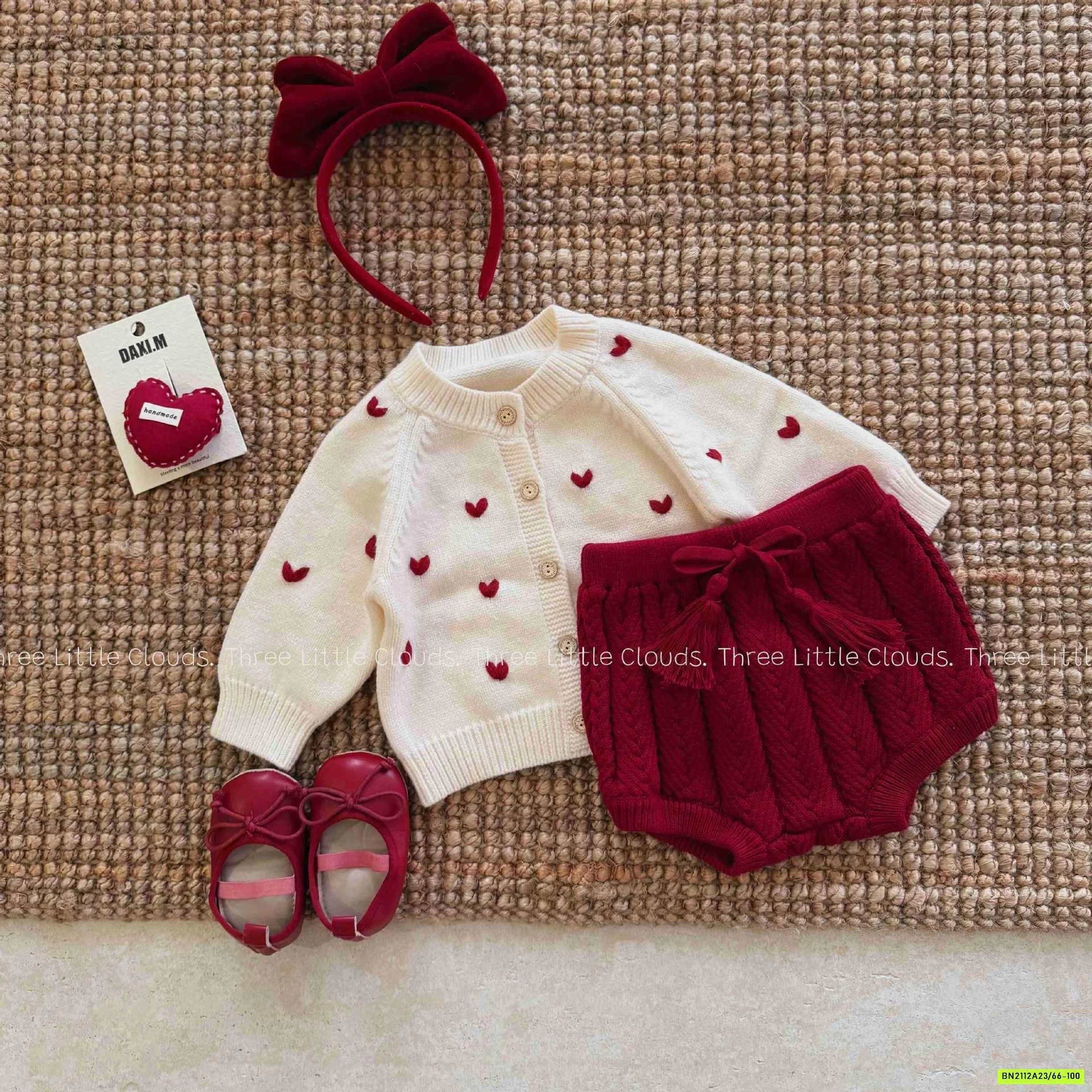 SÉT KHOÁC LEN MIX QUẦN BÍ LEN ĐỎ