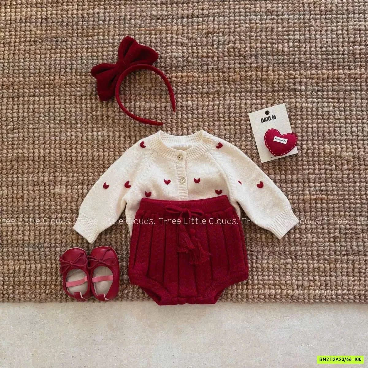 SÉT KHOÁC LEN MIX QUẦN BÍ LEN ĐỎ