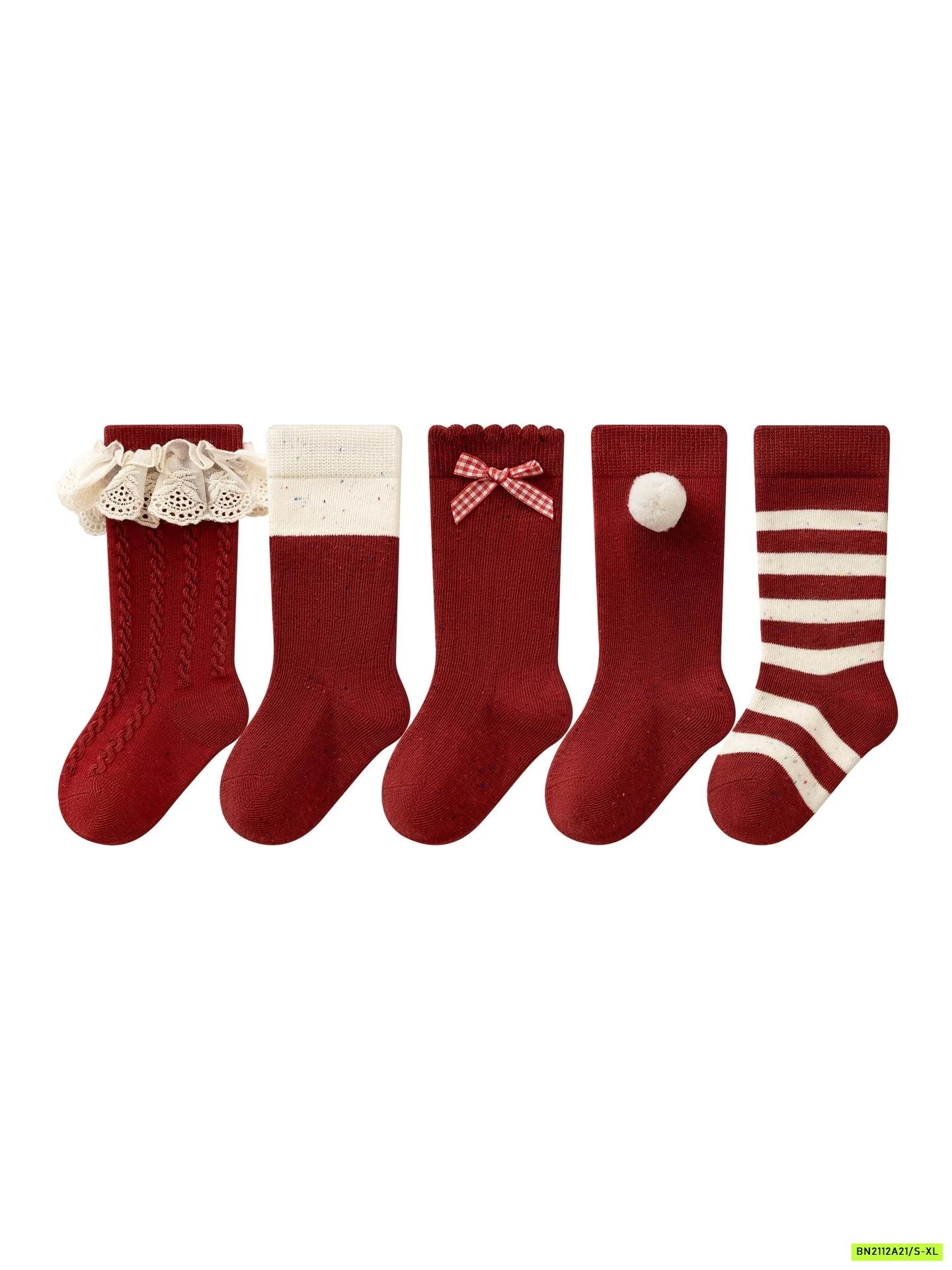 SÉT 5 ĐÔI TẤT ĐỎ DIỆN TẾT