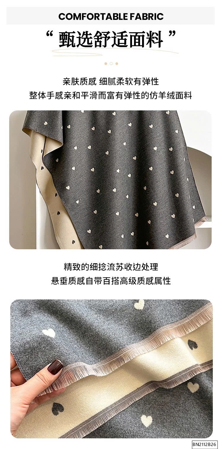 KHĂN CHOÀNG TRÁI TIM 2 MÀU