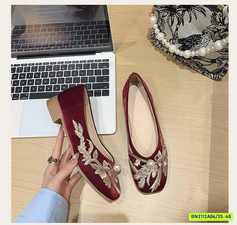 GIÀY BÚP BÊ THÊU ĐÍNH NGỌC