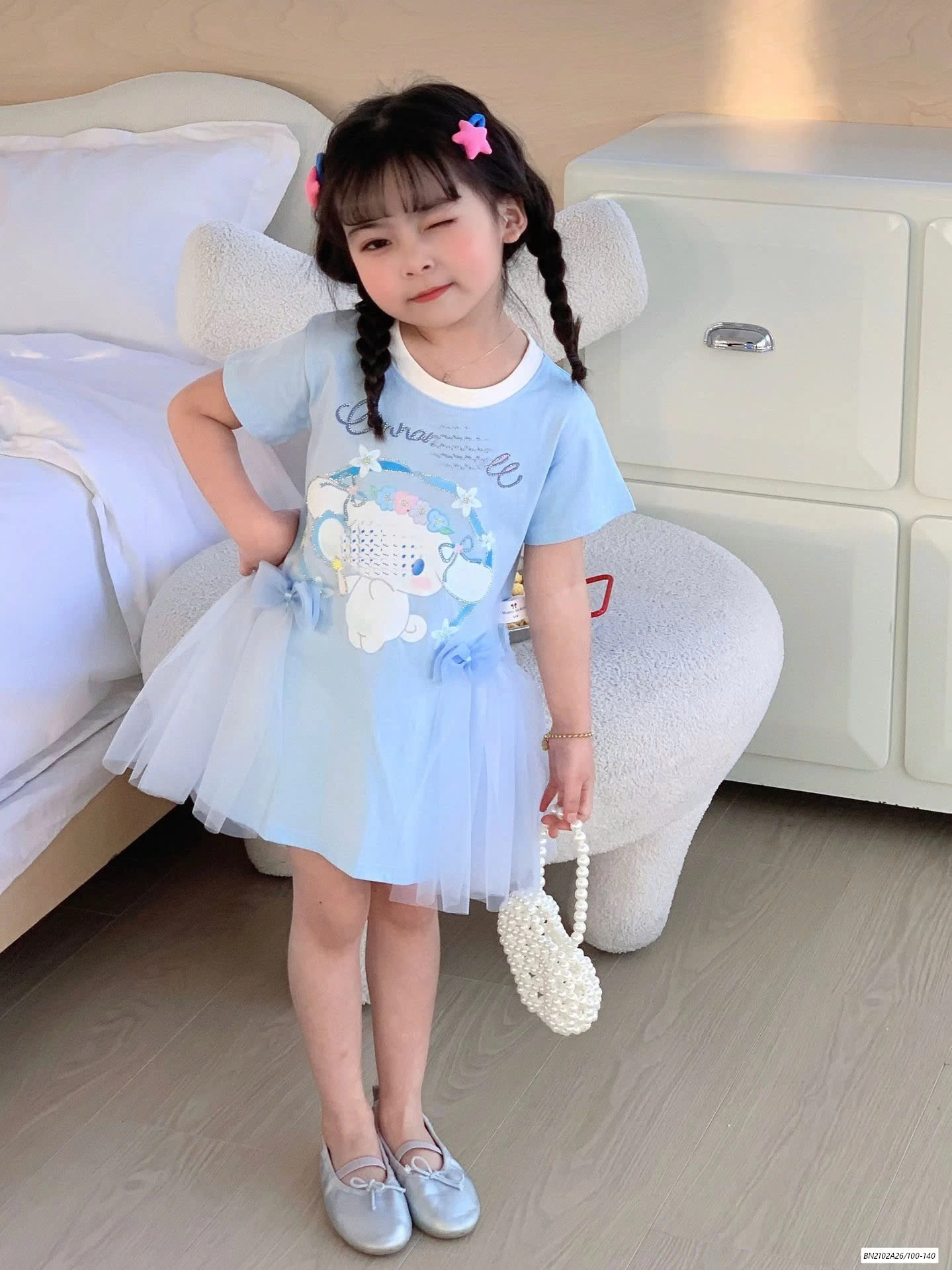 ĐẦM COTTON PHỐI VOAN